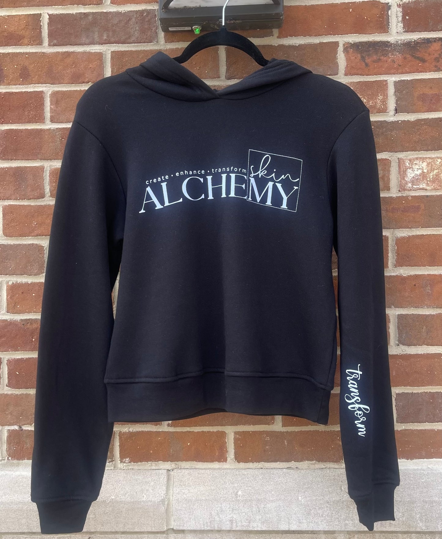 Black Crop Hoodie Sm